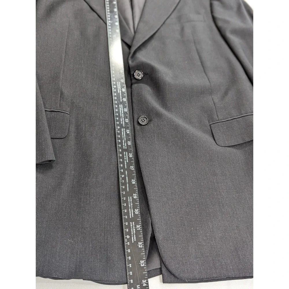 Hickey Freeman Blazer Sport ‎ Jacket Suit Coat Dark Gray Subtle Crosshatch 44L